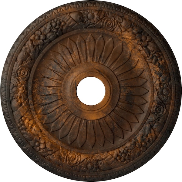 Ekena Millwork Bellona Ceiling Medallion (Fits Canopies up to 3 5/8"), 23 5/8"OD x 3 5/8"ID x 1 1/8"P, Rust CM23BERUS - main